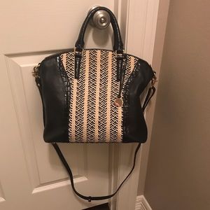 Black & Cream Brahmin Tote